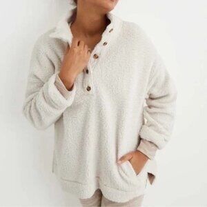 Aerie Ivory Sherpa Oversized Sweater Super Soft Cozy